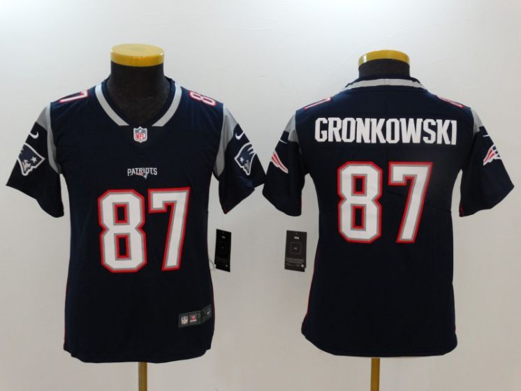 Youth New England Patriots #87 Gronkowski Blue Nike Vapor Untouchable Limited NFL Jerseys